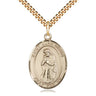 14kt Gold Filled St. Juan Diego Patron Saint Medal Necklace 1 inch x 3/4 inch on 24 inch chain by Bliss