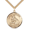 Gold Filled St. William of Rochester patron saint medal necklace with 1x5/8 inch pendant on 24 inch curb chain by Bliss Manufacturing
