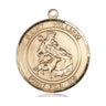 14kt Solid Gold St. William of Rochester Medal 1 x 5/8 Patron Saint Pendant Handcrafted USA Bliss
