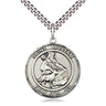 Sterling silver St. William of Rochester patron saint medal necklace 1 inch pendant on 24 inch chain by Bliss