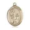 14kt Solid Gold St. Zachary patron saint medal pendant 1 x 3/4 inch by Bliss