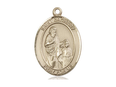 14kt Solid Gold St. Zachary patron saint medal pendant 1 x 3/4 inch by Bliss