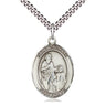 Sterling Silver St. Zachary Patron Saint Medal Necklace 1 inch x 3/4 inch with 24 inch chain by Bliss Manufacturing