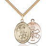 14kt Gold Filled Guardian Angel EMT Pendant Necklace 1x3/4 inch with 24 inch Chain by Bliss