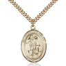 14kt Gold Filled Guardian Angel Pendant Necklace 1x3/4 inch with 24 inch Chain by Bliss