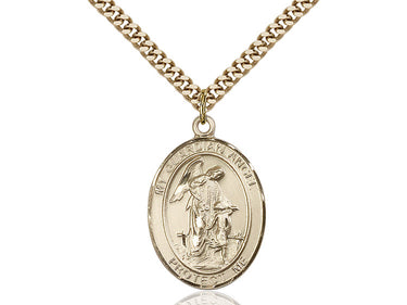 14kt Gold Filled Guardian Angel Pendant Necklace 1x3/4 inch with 24 inch Chain by Bliss