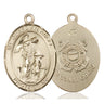 14kt Solid Gold Guardian Angel Medal Pendant 1 inch x 3/4 inch Medium Size USA Made by Bliss