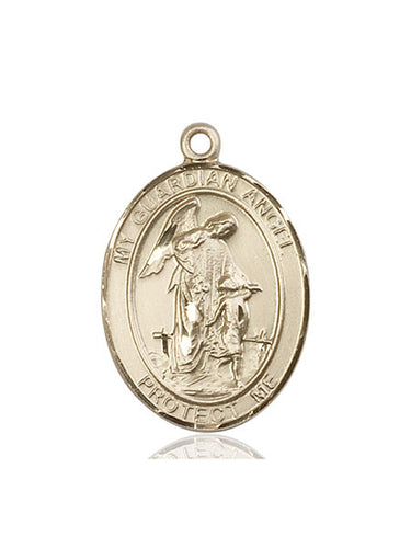 14kt Solid Gold Guardian Angel Paratrooper Medal Pendant 1 inch by 3/4 inch handcrafted by Bliss