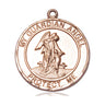 14kt solid gold Guardian Angel medal pendant 1 inch by 5/8 inch handcrafted by Bliss Manufacturing USA