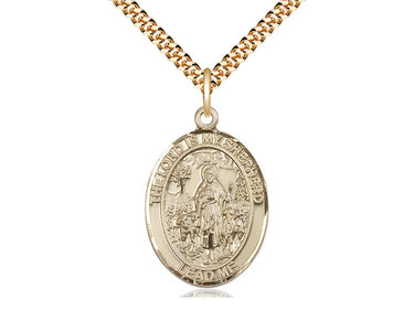14kt Gold Filled Lord Is My Shepherd Medium Pendant Necklace 1 x 3/4 inch with 24 inch Chain by Bliss