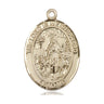 14kt Solid Gold Lord Is My Shepherd Catholic medal pendant 1 inch by 3/4 inch handcrafted by Bliss