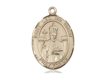 14kt Solid Gold St. Leo the Great Patron Saint Medal Pendant by Bliss Manufacturing USA