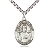 Sterling Silver St. Leo the Great Patron Saint Medal Necklace with 24 inch Curb Chain by Bliss