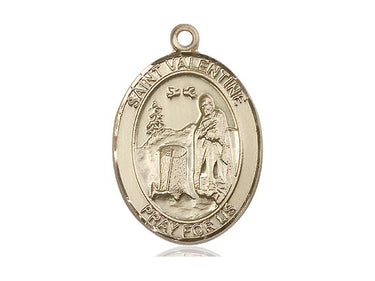 14kt solid gold St. Valentine of Rome patron saint medal pendant 1 inch x 3/4 inch by Bliss