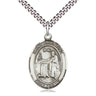 Sterling Silver St. Valentine of Rome Patron Saint Medal Necklace 1x3/4 inch pendant 24 inch chain by Bliss