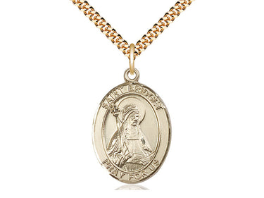 14kt Gold Filled St. Bridget of Sweden Patron Saint Medal Necklace 1x3/4 inch on 24 inch Chain by Bliss