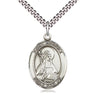 Sterling Silver St. Bridget of Sweden Patron Saint Medal Necklace 1 inch by 3/4 inch with 24 inch Chain by Bliss