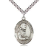 Sterling Silver St. Pio of Pietrelcina Padre Pio Patron Saint Medal Necklace 1 inch by 3/4 inch with 24 inch chain by Bliss