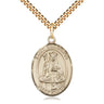 Gold Filled St. Walburga patron saint medal necklace with 1x3/4 inch pendant on 24 inch curb chain by Bliss Manufacturing