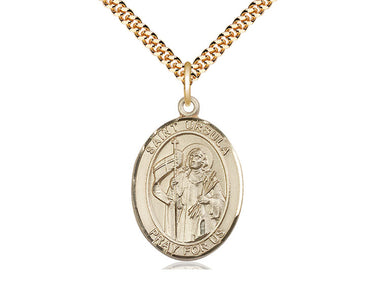 14kt gold filled St. Ursula patron saint medal necklace medium 1 inch 24 inch chain Bliss