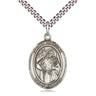 Sterling Silver St. Ursula Patron Saint Medal Necklace 1 inch by 3/4 inch on 24 inch Chain by Bliss