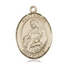 14kt solid gold St. Agnes of Rome patron saint medal pendant, 1 inch by 3/4 inch, handcrafted by Bliss