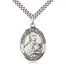 Sterling Silver St. Gemma Galgani Patron Saint Medal Necklace 1 x 3/4 inch with 24 inch Chain by Bliss