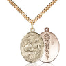 14kt Gold Filled Sts. Cosmas and Damian Doctors patron saint medal necklace with 24 inch curb chain by Bliss