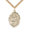14kt Gold Filled Sts. Cosmas and Damian patron saint medal necklace with 24 inch curb chain by Bliss