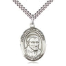 Sterling Silver St. Vincent de Paul Patron Saint Medal Necklace 1 inch by 3/4 inch with 24 inch chain by Bliss Manufacturing