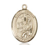 14kt Solid Gold St. Jerome patron saint medal pendant 1x3/4 inch handcrafted by Bliss USA
