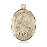 14kt Solid Gold St. Sophia Patron Saint Medal Pendant 1 inch by 3/4 inch handcrafted by Bliss Manufacturing