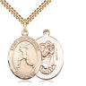 14kt Gold Filled St. Christopher Softball Medal Necklace 1 inch by 3/4 inch on 24 inch chain by Bliss