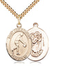 14kt Gold Filled St. Christopher Basketball Pendant Necklace 1 x 3/4 inches with 24 inch chain by Bliss