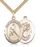 14kt gold filled medium St. Christopher ice hockey medal necklace 1 x 3/4 inch with 24 inch chain by Bliss