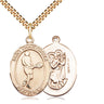 14kt Gold Filled St. Christopher Patron Saint Medal Necklace 1 inch by 3/4 inch with 24 inch Curb Chain by Bliss