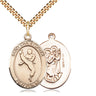 14kt Gold Filled St Christopher Martial Arts Catholic Medal Necklace 1 x 3/4 inch with 24 inch chain by Bliss