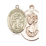 14kt Solid Gold St. Christopher Wrestling Medal Pendant, 1 x 3/4 inch, handcrafted by Bliss Manufacturing USA