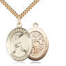 14kt Gold Filled St. Sebastian Baseball Medal Necklace - 1x3/4 inch pendant on 24 inch chain by Bliss