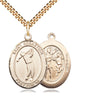 14kt gold filled St. Sebastian golf medal necklace with 1 inch pendant on 24 inch curb chain by Bliss