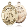 14kt solid gold St. Sebastian basketball medal pendant, 1 inch by 3/4 inch, handcrafted by Bliss