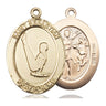 14kt solid gold St. Sebastian gymnastics patron saint medal pendant 1 inch by 3/4 inch by Bliss Manufacturing