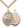14kt Gold Filled St. Sebastian Dance Medal Necklace 1x3/4 pendant 24 inch chain Bliss Manufacturing USA