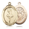 14kt Solid Gold St. Sebastian Medal Pendant 1 inch handcrafted by Bliss Manufacturing USA