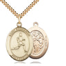 14kt gold filled St. Sebastian patron saint medal necklace 1 inch on 24 inch chain handmade by Bliss