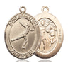 14kt solid gold St. Sebastian figure skating medal 1x3/4 inch handcrafted by Bliss Manufacturing USA
