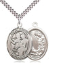 Sterling Silver St. Cecilia Patron Saint Medal Necklace 1 x 3/4 inches with 24 inch chain by Bliss