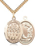 Gold Filled St. Cecilia Patron Saint Medal Necklace with 24 inch Chain by Bliss Manufacturing USA
