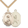 14kt Gold Filled St. Rita Baseball Medal Necklace - 1x3/4 inch pendant on 24 inch chain by Bliss