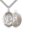 Sterling Silver St. Rita of Cascia Patron Saint Medal Necklace 1 inch by 3/4 inch on 24 inch Chain by Bliss